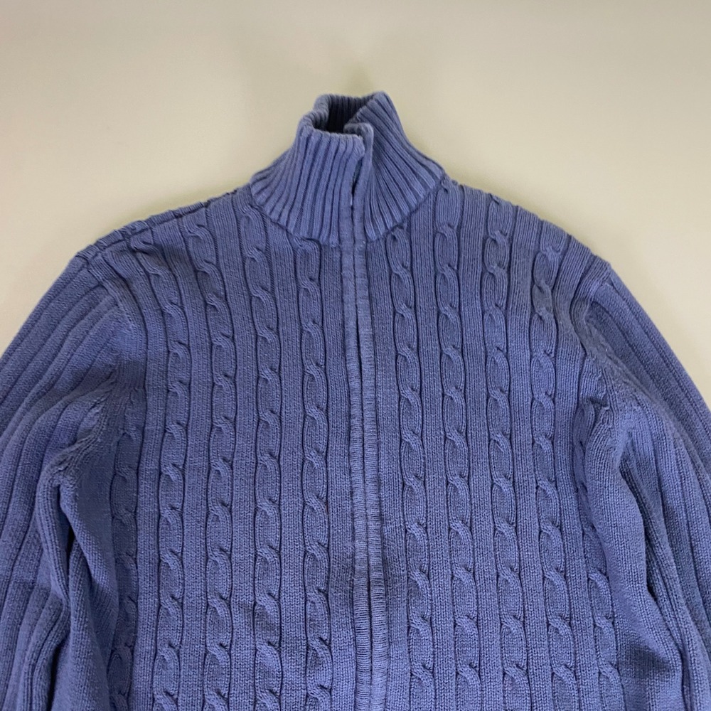 COMPANY 81 Cardigan‎ Sweater Men's XL Blue Cable Knit 1/4 Zip Long Sleeve Cotton